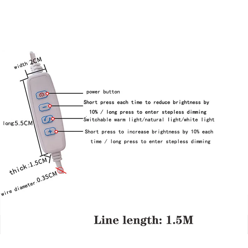 5V 1A LED Dimmer USB Port Power Supply Line Dimming Color-matching Extension Cable With ON OFF Switch Adapter For LED Light Bulb