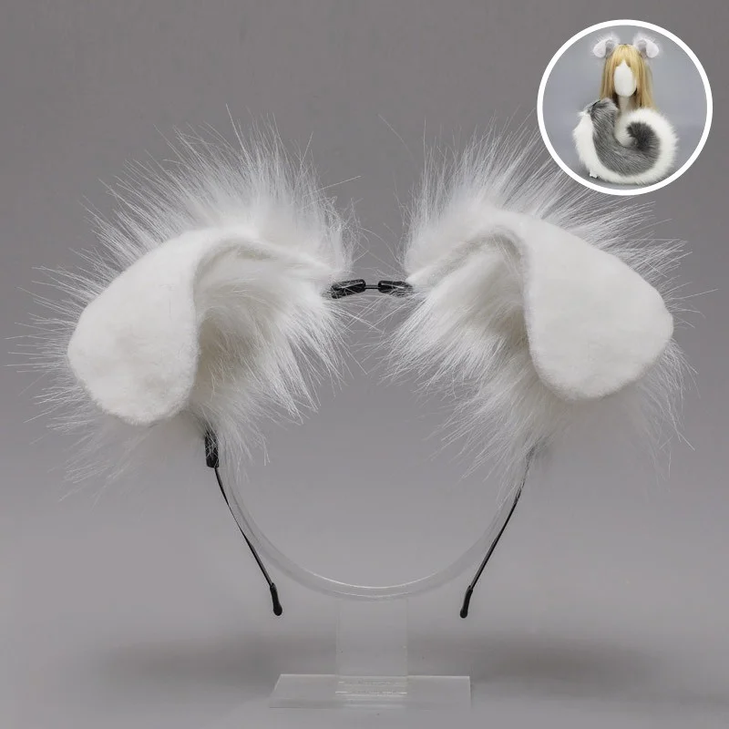 Costumes Accessories Handmade Plush Beast Ear Headdress Accessories Festival Cosplay Spotted Dog Folded Dog Ear Headband