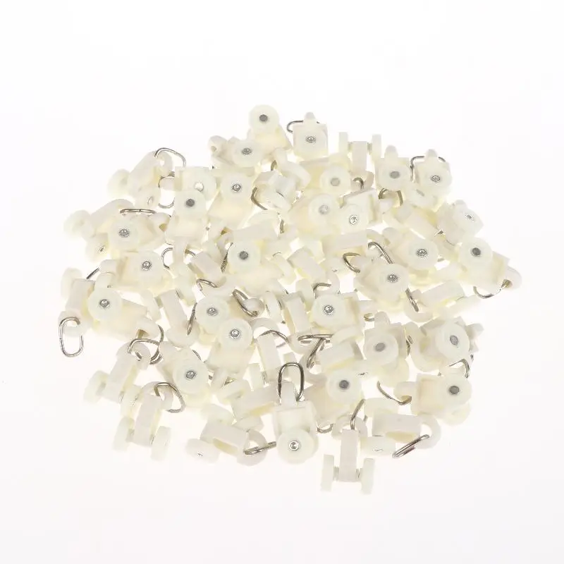 50Pcs Electric Curtain Rails Runners Hooks Thickened Curtain Track Curtain Rail Hook General Pulley Smart Curtain Accessories
