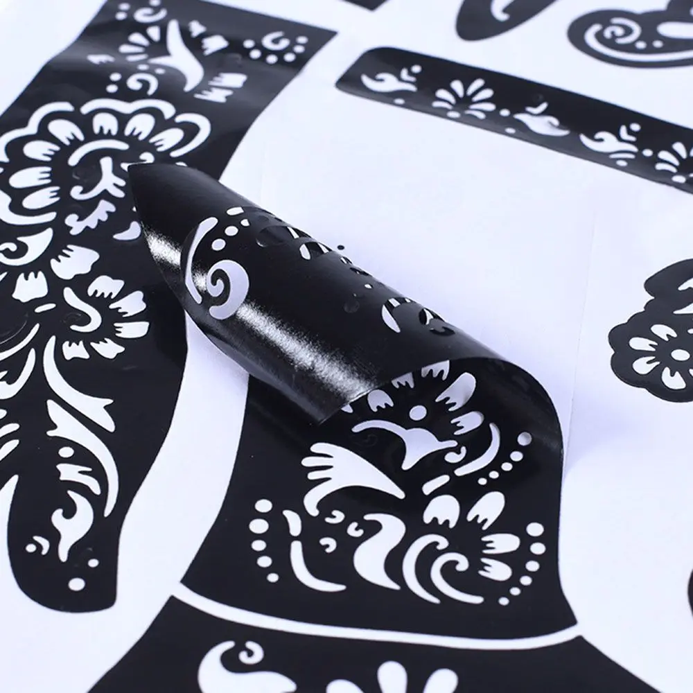 Reusable Unisex Temporary DIY Tools India Henna Template Hand Body Art Stickers Tattoo Stencils