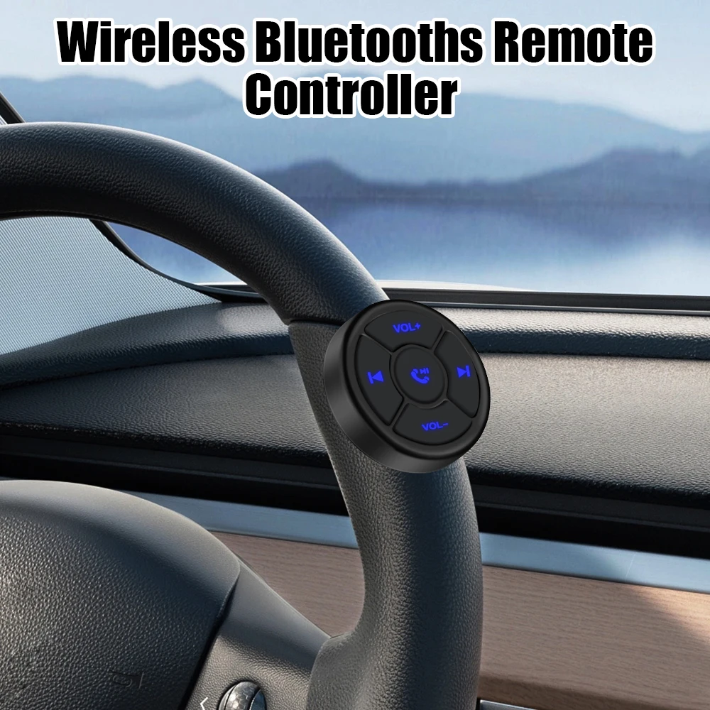 

Wireless Controller Steering Wheel Button For IOS Android Wireless Bluetooths Remote Controller 5 Keys Car Motorcycle