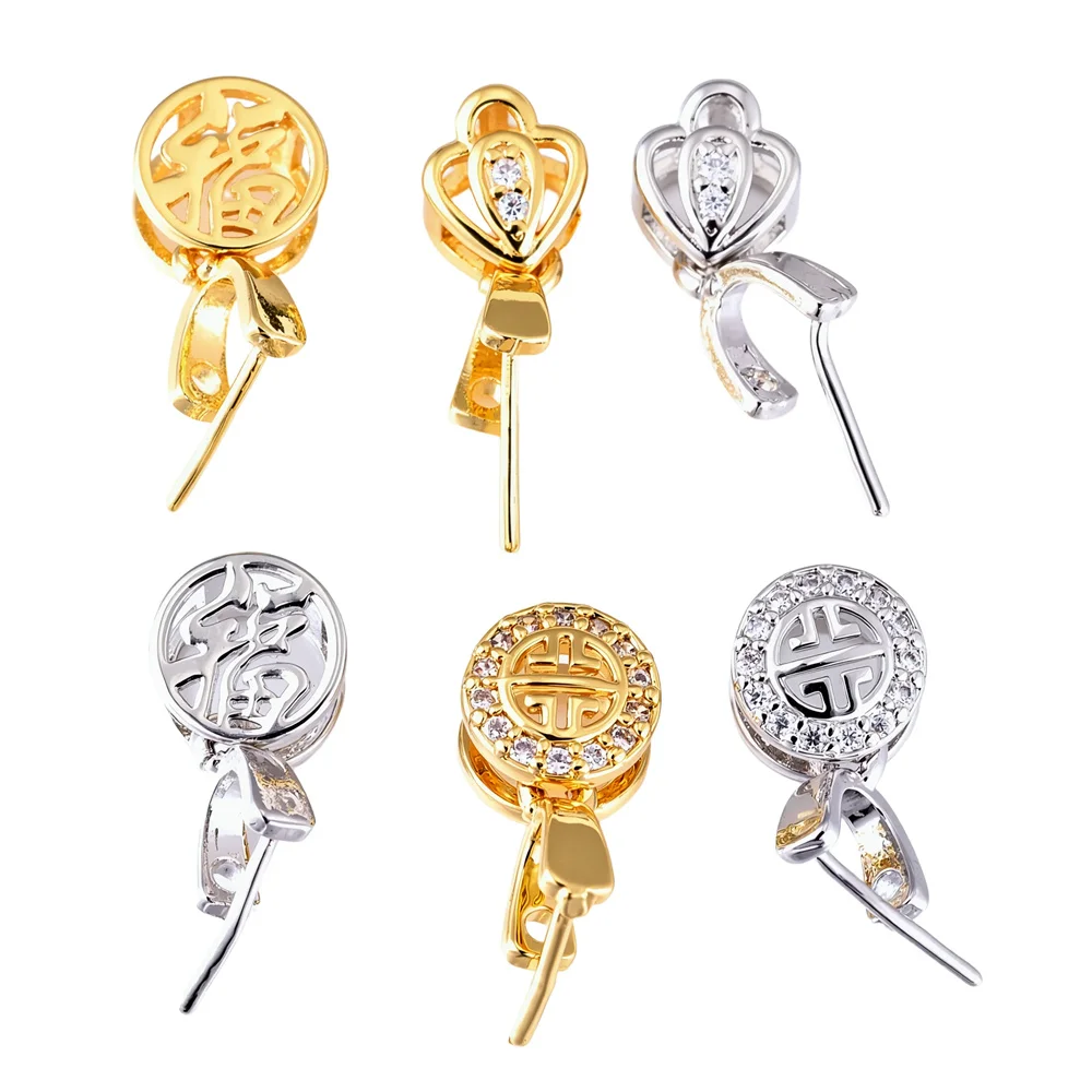 Pendants Clasps Clips Pinch Clips Bails Connectors Jewelry Findings Crystal Charm Clasps Jewelry Making Accessories Wholesale