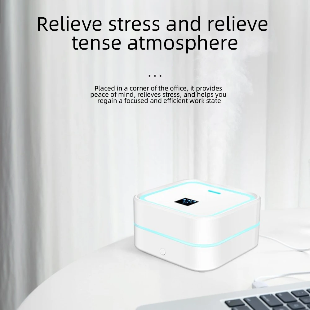 Pelembap Mini & Diffuser Minyak Esensial dengan LED Multiwarna, Cocok untuk Meja, Mobil, dan Bepergian