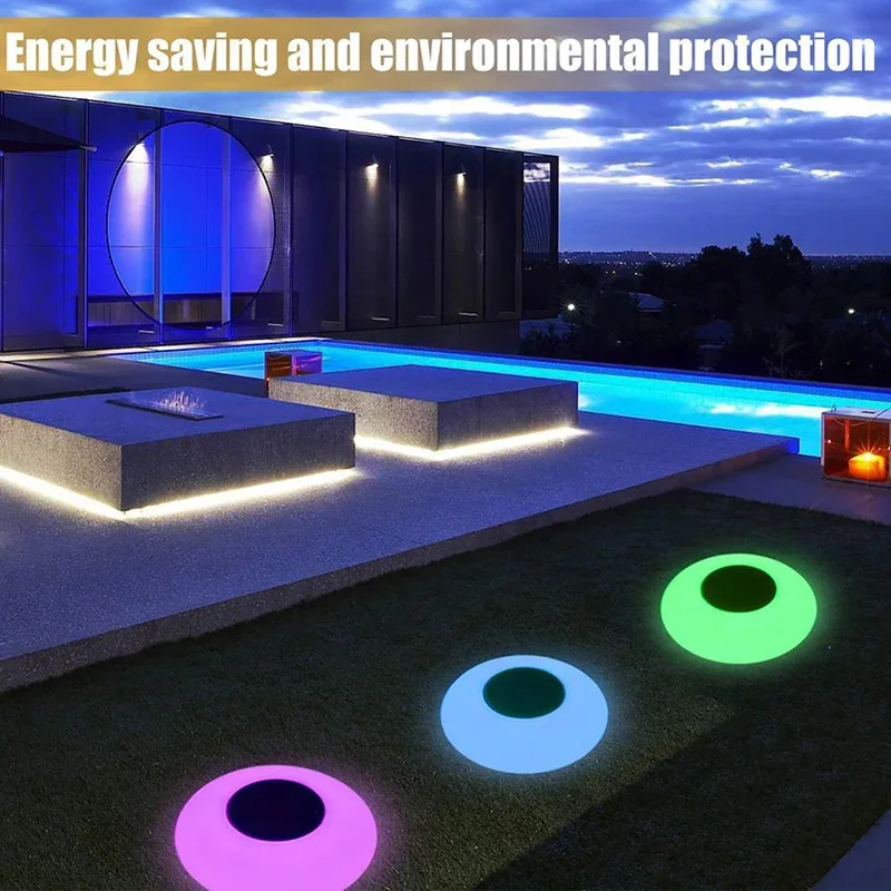 Boule lumineuse solaire pour piscine, imperméable conforme à la norme IP68, luminaire décoratif d'extérieur, idéal pour un jardin ou un sécuritaires, 16 couleurs, D25 cm