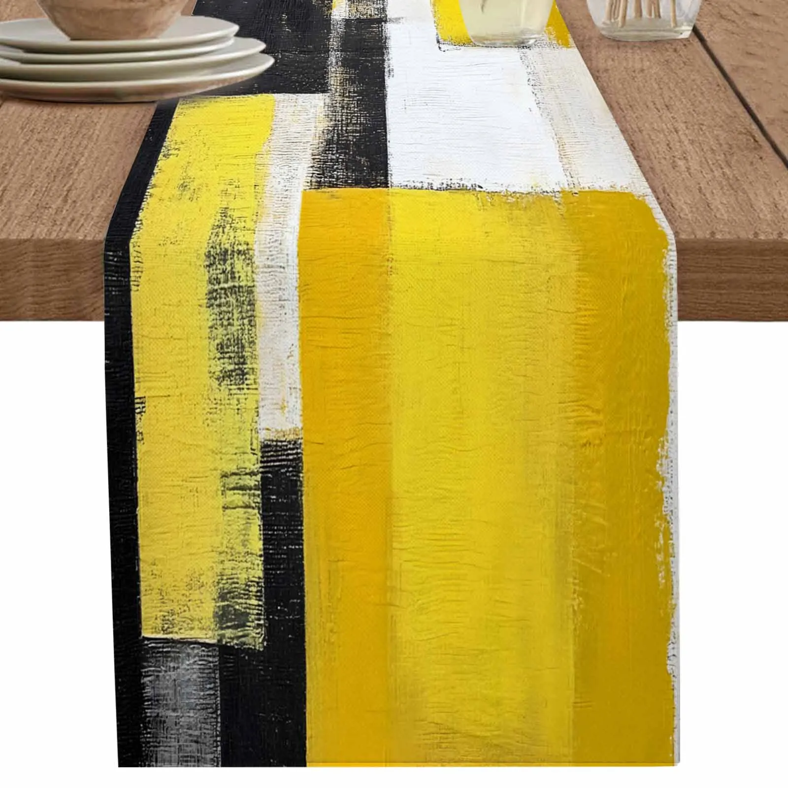 Abstract Watercolor Street Art Runner Wedding Decor Table Cover Holiday Party Coffee Table Decoration Tablecloth