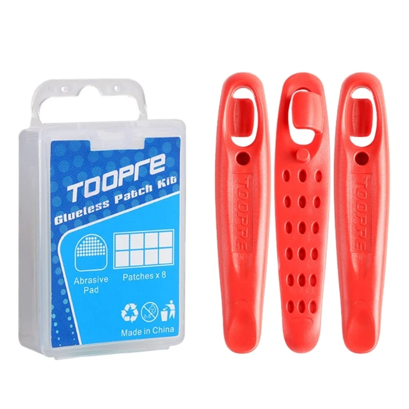 Bicycles Cycling Tire Repair Tool Inner Tube Patches Tyre Fillers Glue-Free Patches with Levers and Tire Repair File