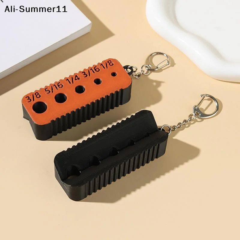 【NpA】Drill Guide For 4-10mm 3/8 5/16 1/4 1/8 Holes Drill Bit DIY Drill Jig Block Joints Tool Portable Keychain Design