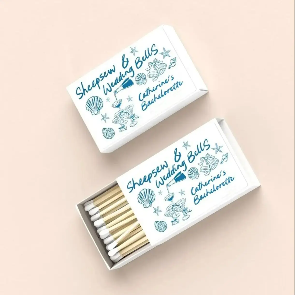 

Seashells and Wedding Bells Bachelorette Party Favors/Custom Match Boxes/Coastal Bachelorette Gifts, Seashell Theme Bach/Bach Be