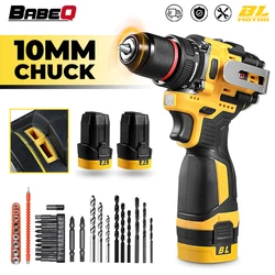 BABEQ 16.8V Brushless Electric Drill 80NM 2 IN 1 Cordless Drill 10MM Chuck Mini Electric Screwdriver Tools Lithium Ion Battery