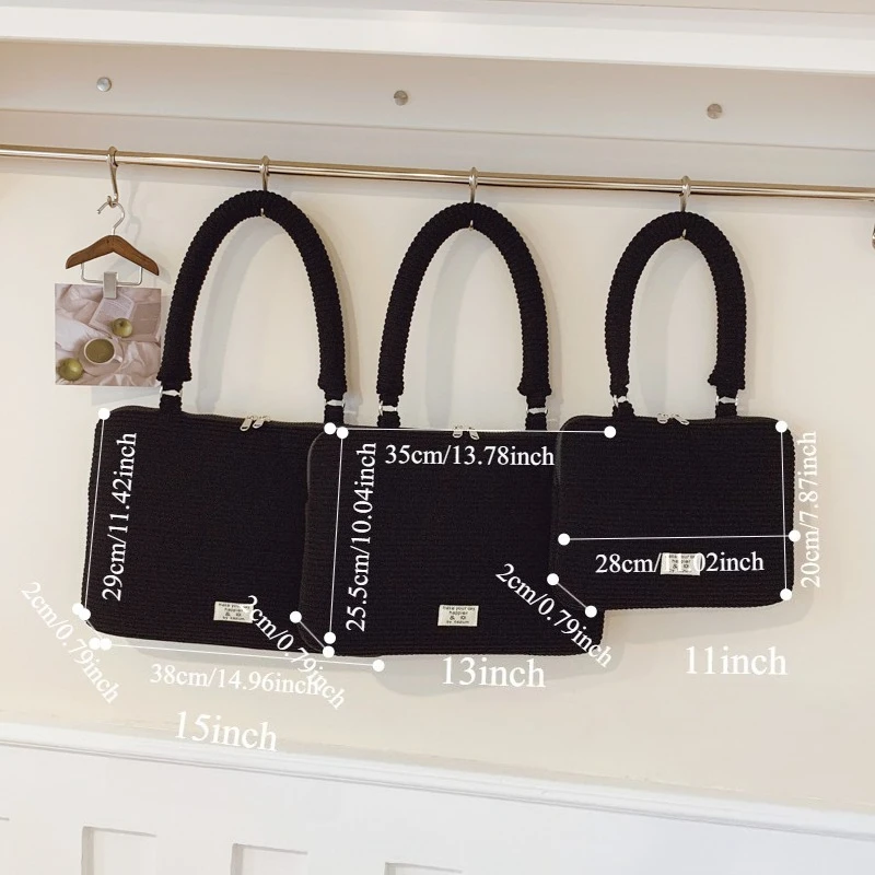 Corduroy Laptop Carry Bag with Handle, Zipper Notebook Case Set of 3 Sizes, Shockproof Computer Tote for 11 13 14 15.6 Inch
