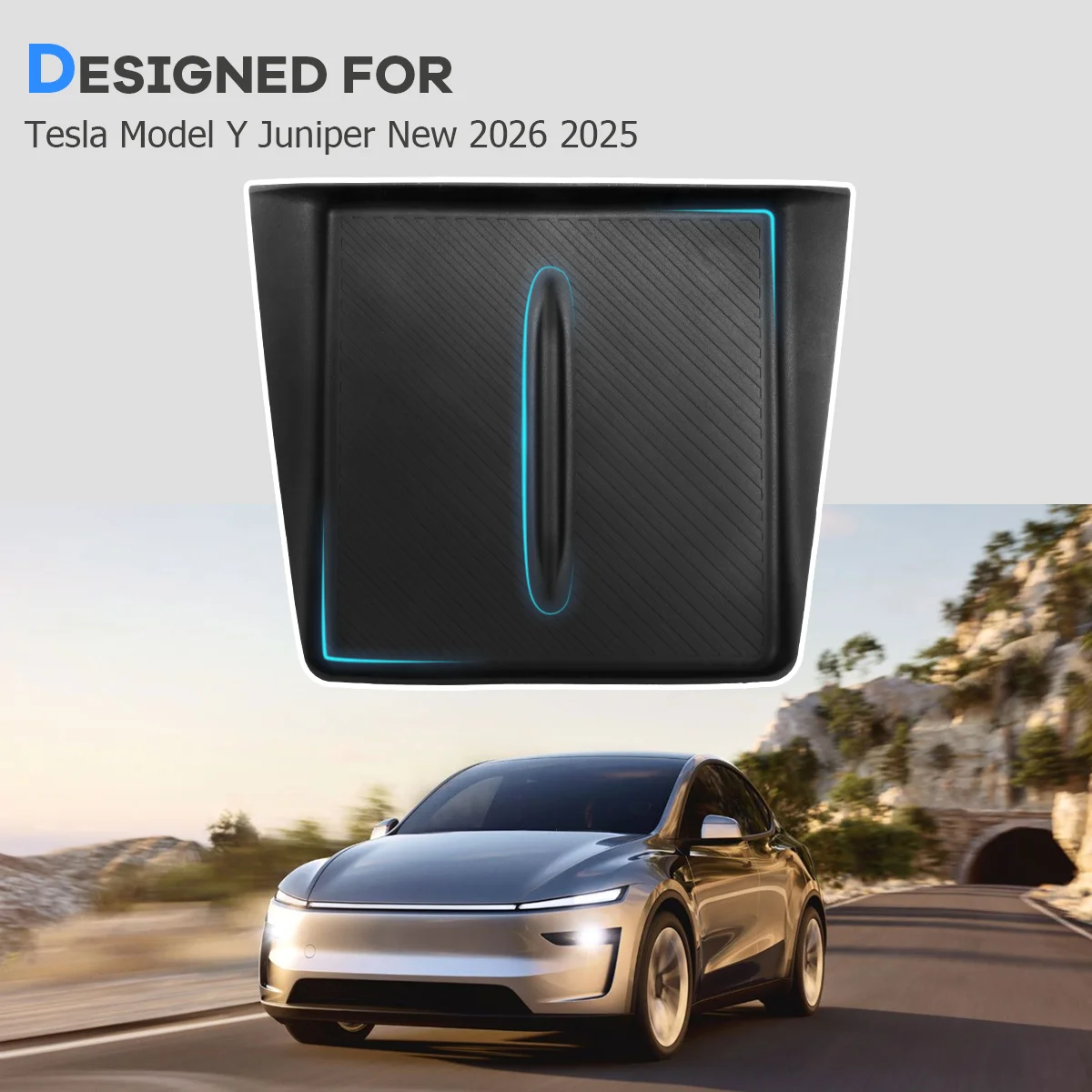 For Tesla Model Y Juniper New 2025 2026 Center Console Wireless charger pad Non-Slip Silicone Mat for Tesla Charger Accessories