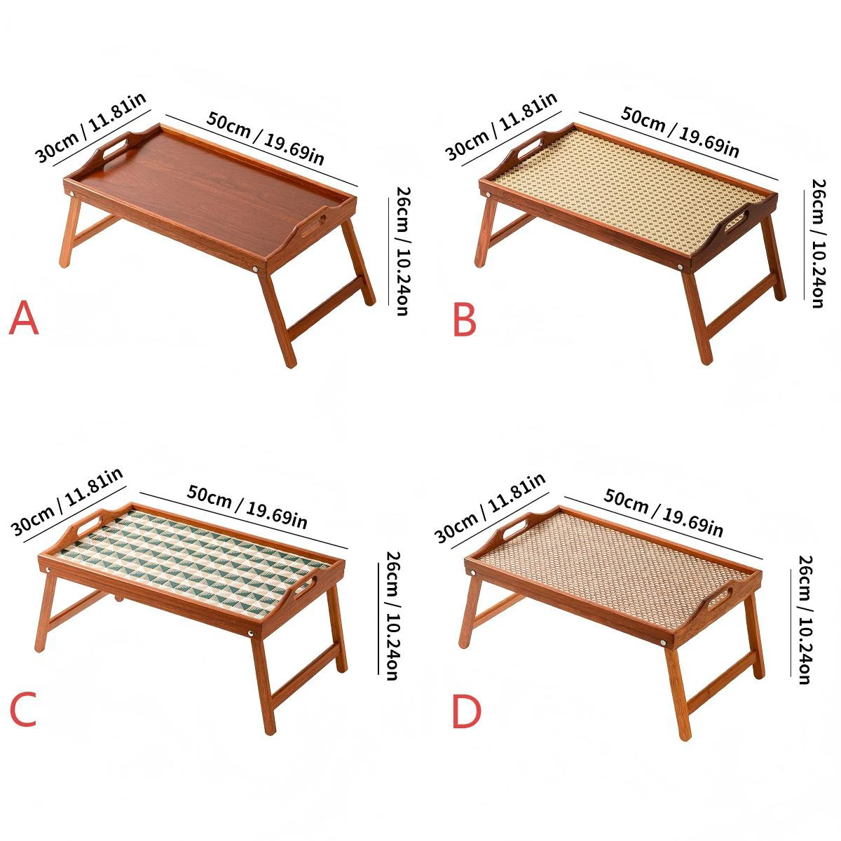 Ergonomic Wooden Foldable Bed Tray with Tablet Holder Multi-Purpose Lap Desk for Recovery Patients/Office Bed Sofa 19.7x11.8