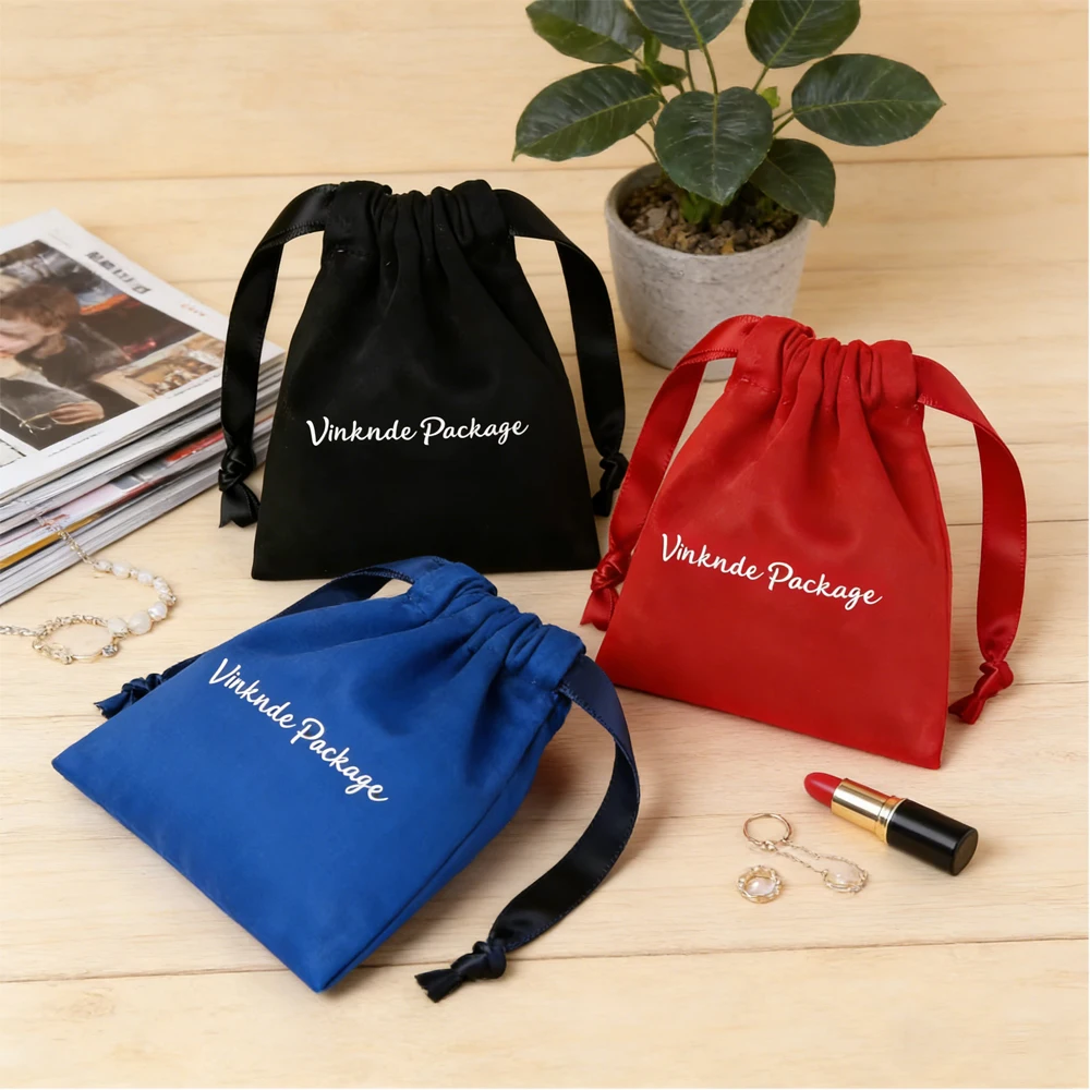 

Индивидуальные фланелевые мешочки на шнурке с лентой, 50 шт./лот, для упаковки подарков, демонстрации ювелирных изделий, хранения и защиты от пыли