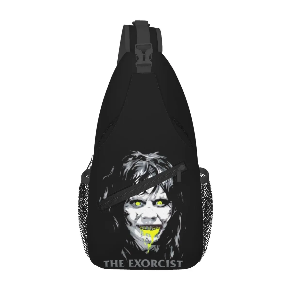 The Exorcist Scary Movie Chest Bag Men Sling Crossbody Backpack Chest Bag Travel Hiking Daypack Shoulder Bag