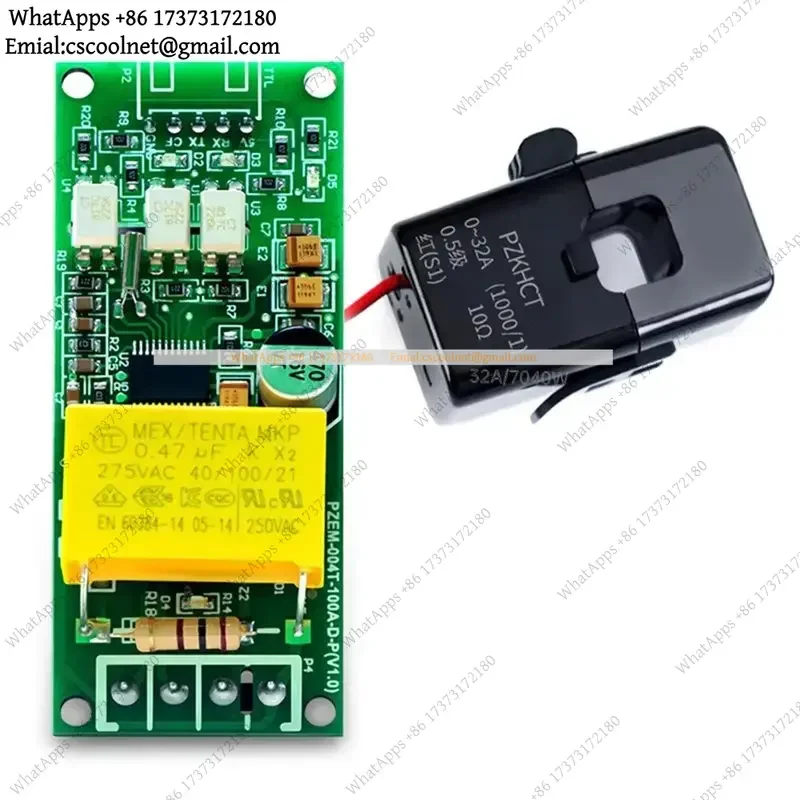 PZEM-004T AC Multifunction Digital Meter – Voltmeter Ammeter Wattmeter Frequency Power Monitor, TTL Serial Interface Module