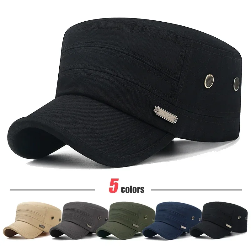 5 Colors New Fashion Baseball Cap Outdoor Sport Casual Cotton Snapback Hats For Men and Women Flat Army Cap Design