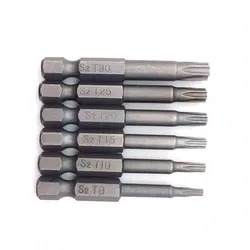 6pcs 50mm 5 Point Torx Drive Bit Set 1/4