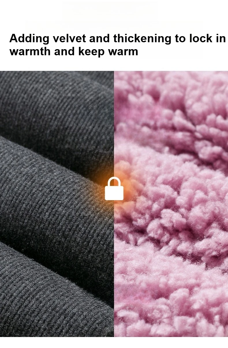 Plus Size hoch taillierte, mit Fleece gefütterte Leggings für Damen, wolkenartige, weiche Thermohose, Winter, verdickte warme Baumwollhose, alleine tragen – Detail 3