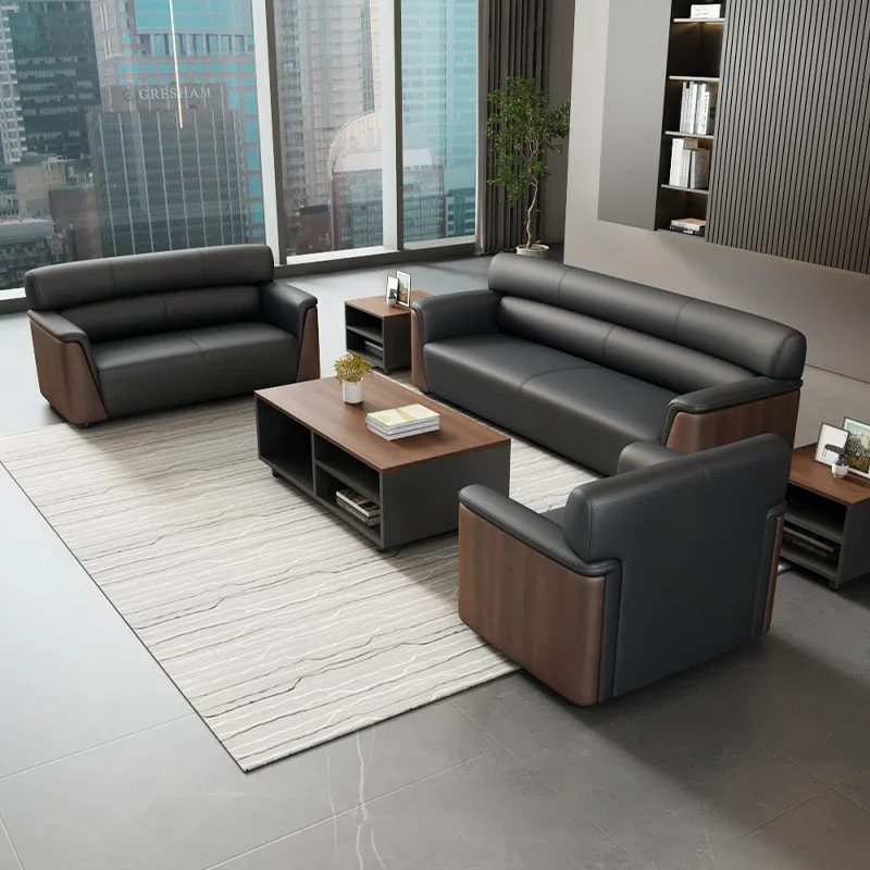 Office Sofa Coffee Table Combination Business Meeting Three-person Sofa Meeting Room Reception Office Sofa