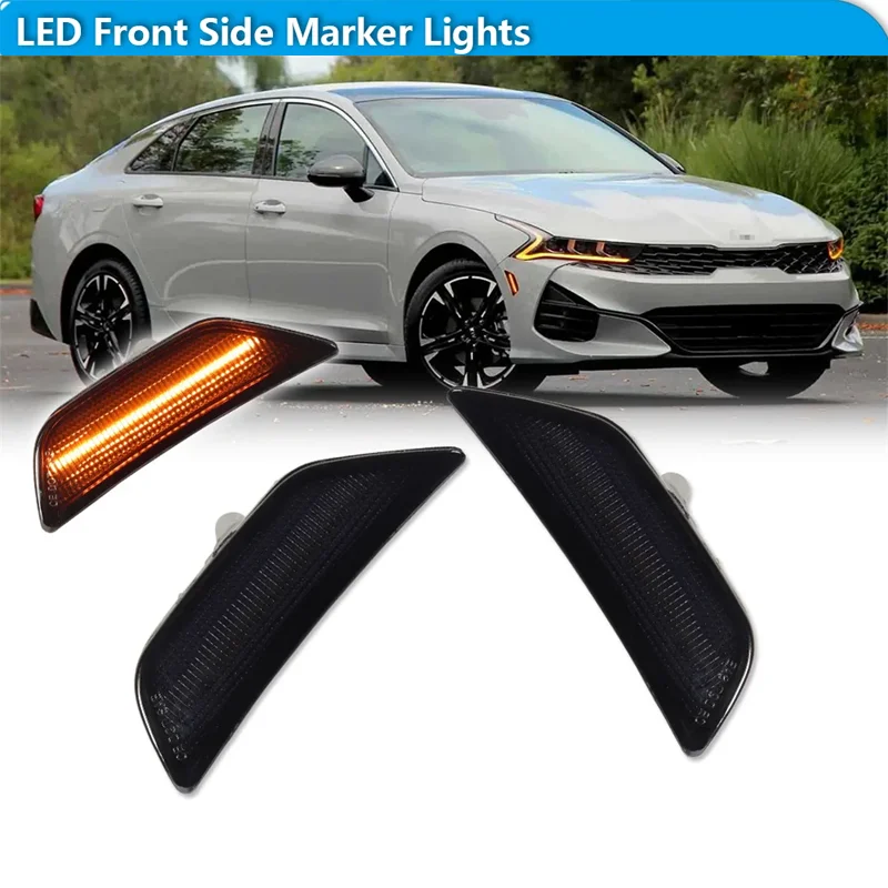 

Для Kia Gen5 K5 2021 2022 2023 2024 Автомобильный светодиодный передний бампер, боковой габаритный указатель поворота, парковочные фонари, расклешенные фонари на крыле, 12 В