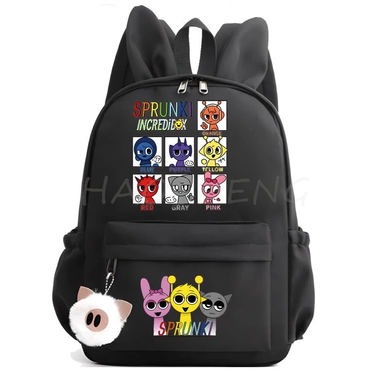 Hot New Sprunki Print Backpack for Girl Boy Student Teenager Children Rucksack Casual Women Cute School Bag Kids Birthday Gift