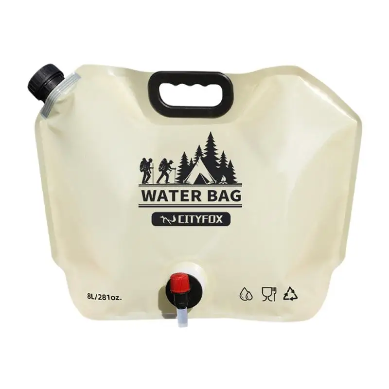 Imagem -05 - Bolsa de Água Portátil com Torneira para Acampar Recipiente de Água Dobrável Bolsa Dobrável com Alça Suprimentos para Camping 8l