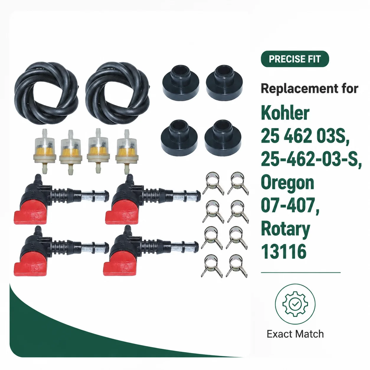 Shut Off Valve Kit + Fuel Line Filter Grommet Clamps For Briggs & Stratton 5250 5500 3500 7500 6200 5000 3750 8000W Generator