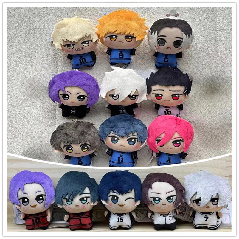 10cm BLUE LOCK Plush Pendants Cartoon Keychain Decoration Toy Stuffed Dolls Seishiro Nagi Isagi Yoichi Chigiri Plushie Xmas Gift