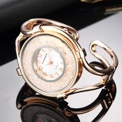 Fashion Women Watch Top Brand Luxury Diamond Bangle Bracelet Luxury Gold Sliver Ladies Quartz Wristwatch Clock Gift Reloj Mujer