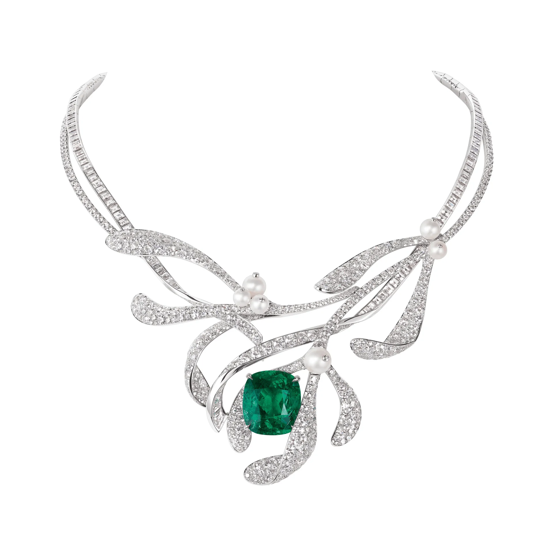 

Ожерелье из стерлингового серебра 925 пробы с дизайном в виде листа, искусственный изумруд 17,5 карат в форме подушки, камень на месяц мая, изысканные ювелирные украшения для женщин, для банкетов