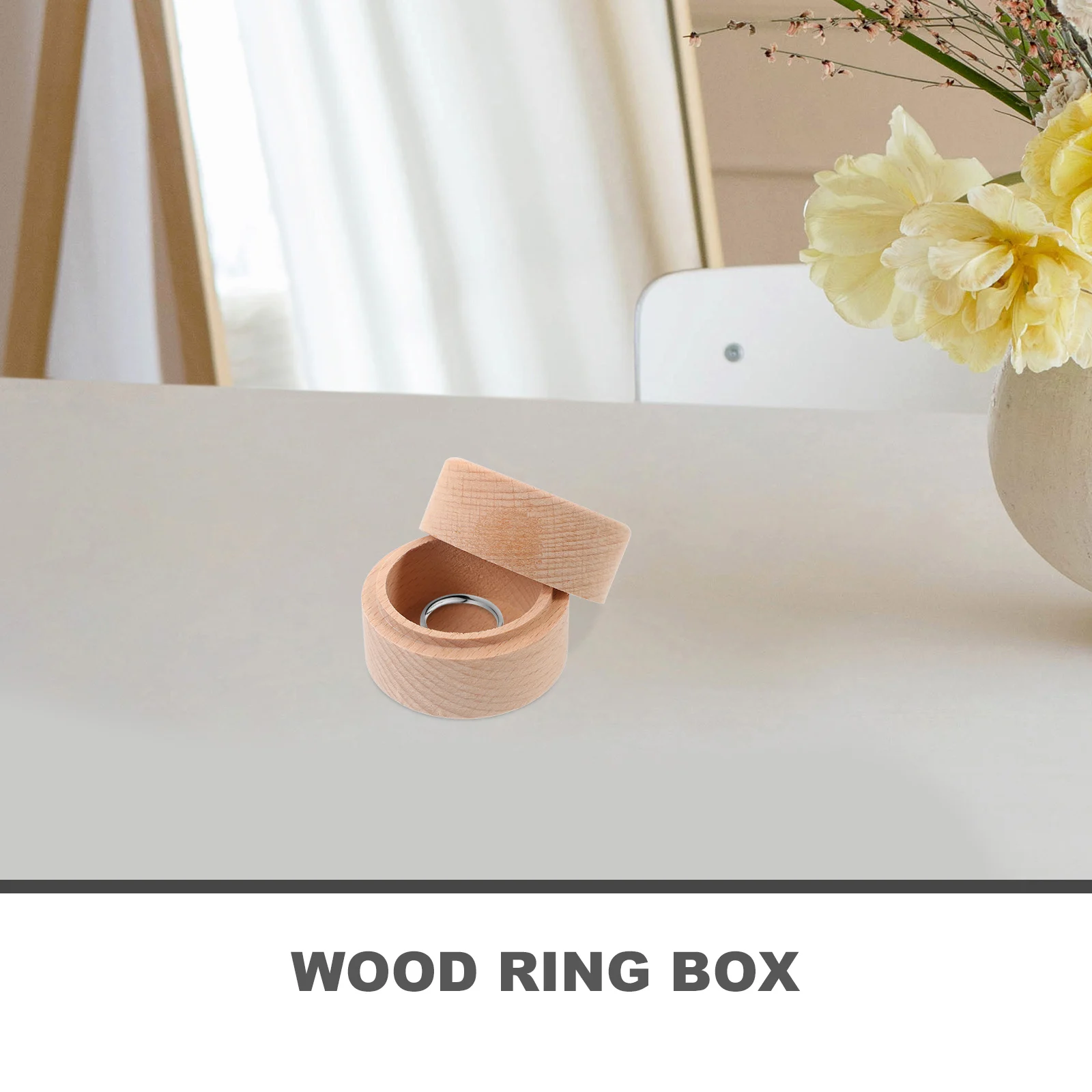 

Mini Wood Jewelry Box 5x5x35cm Exquisite Craftsmanship Gift for Rings Earrings Storage Decorative Container Wood Ring Box
