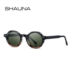 SHAUNA Retro Oval Women Luxury Sunglasses Fashion Rivets Men Trending Punk Dark Green Sun Glasses Shades UV400