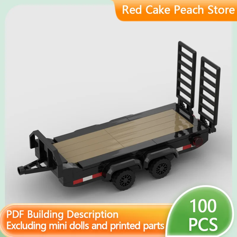 

City Car Model MOC Building Bricks Small Flatbed Freight Trailer Modular Technology Children Holiday Gifts Assemble Toys Suit