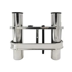 ISURE MARINE 316 Stainless Steel 2 Tubes Fishing Rod Holder for Boat Marine Kayak Yacht