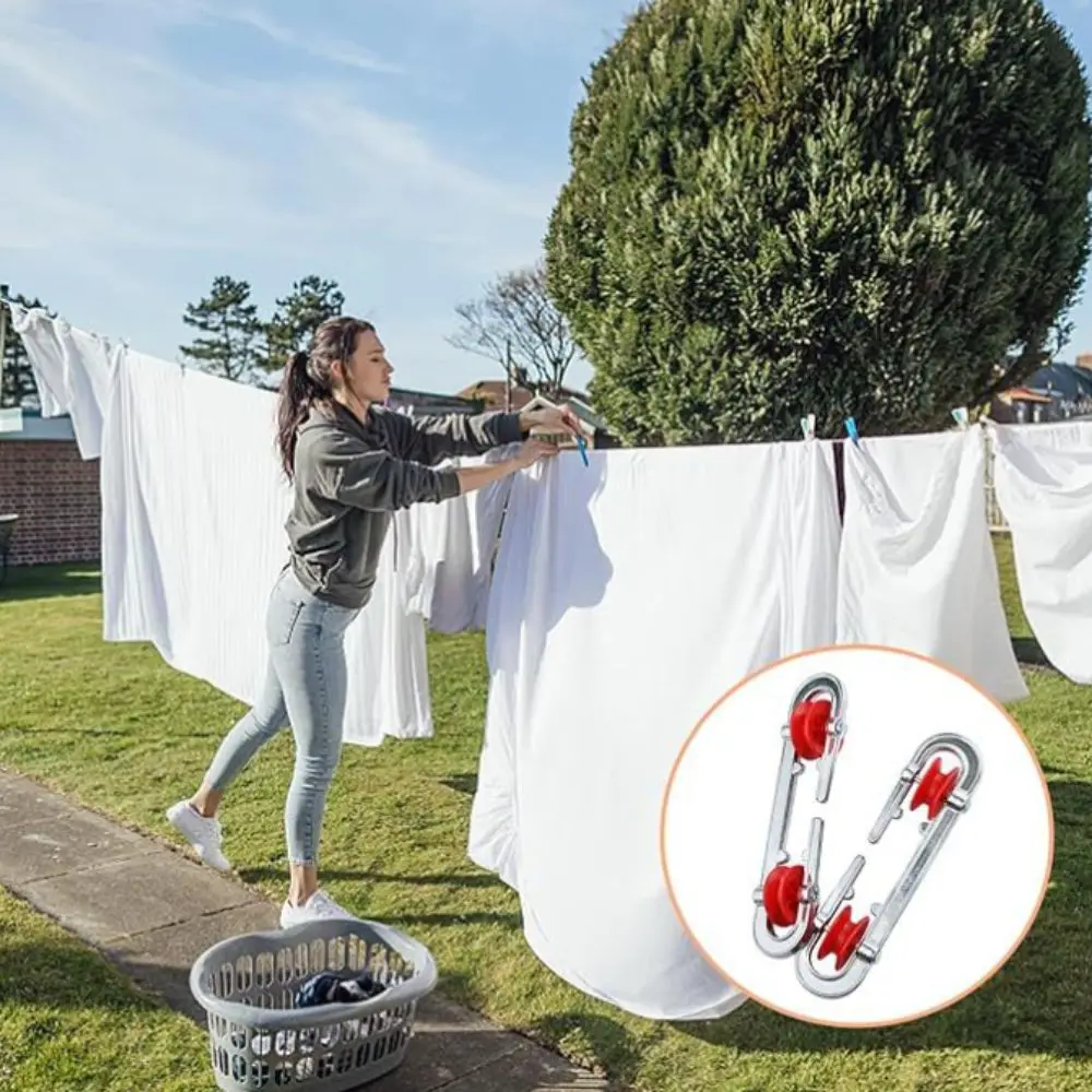 Aluminum Plastic Clothesline Separator Heavy Duty Small Size Clothesline Pulley Outdoor Use Weatherproof Laundry Line Tightener