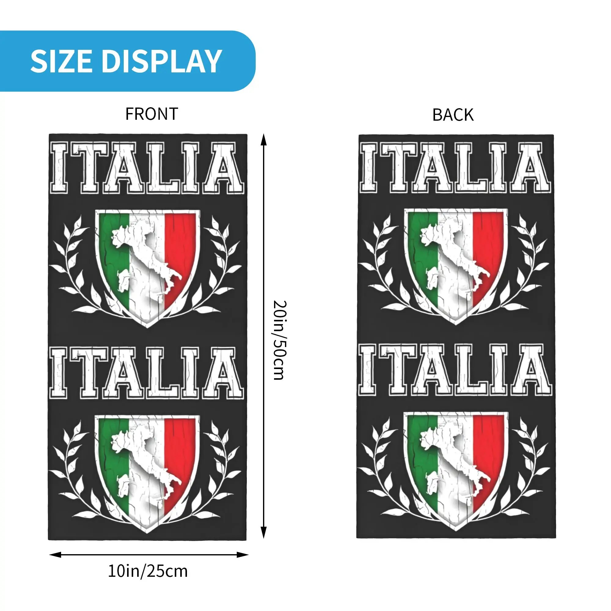 Custom Italy Flag Bandana Neck Warmer Men Women Winter Ski Tube Scarf Gaiter Vintage Sardinia Coat of Arms Face Cover