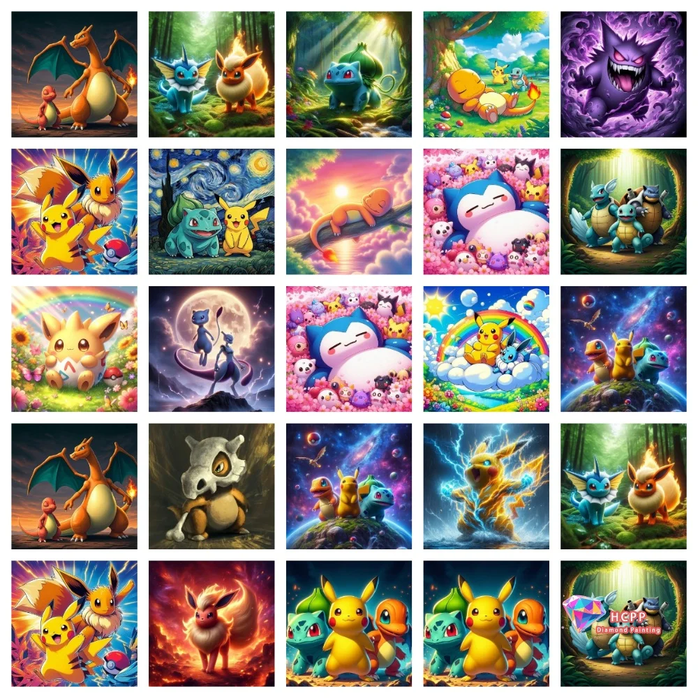 2026 For Cartoon Pokémon Diamond Painting Cute Gengar Picture Diy Diamond Embroidery Home Decor Interesting Handicraft Kids Gift