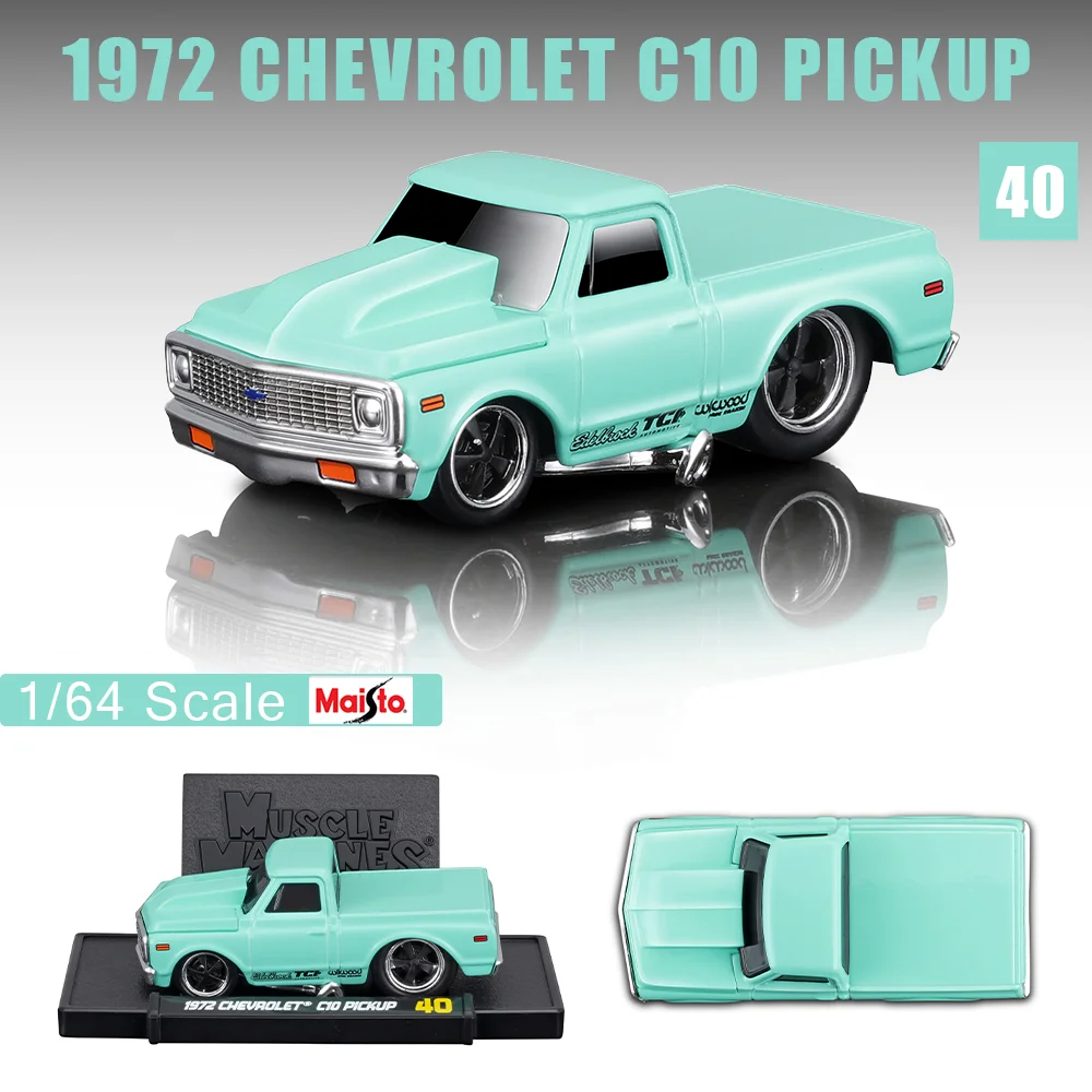 마이스토 1:64 2025 25주년 머슬카 구형 머슬카 기념 쉐보레 기념 합금 자동차 모델 시리즈 스타일 PIGKUP 454