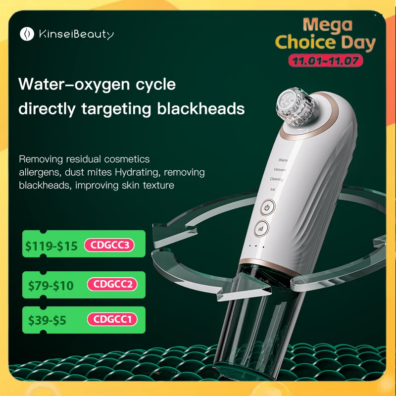 

Blackhead Remover USB Rechargeable Water Cycle Pore Acne Pimple Removal Vacuum Suction Facial Cleaner Tool