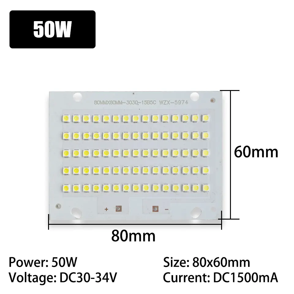 30W 50W LED Light Panel LED Light Source Projection Light Street Light Wick SMD3030 Light Bead White Warm White Light Piece