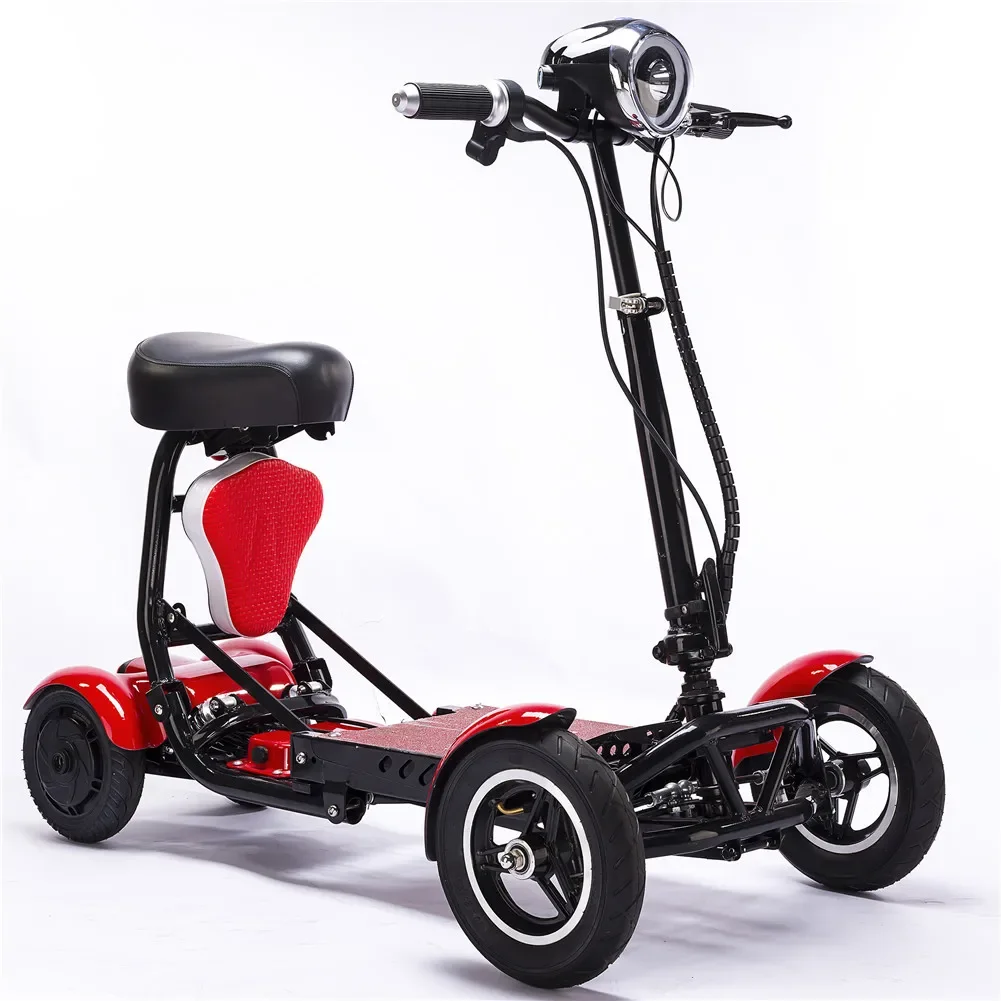 enhance foldable perfect travel transformer lithium 4 wheel electric folding mobility scooter convenient for elderly