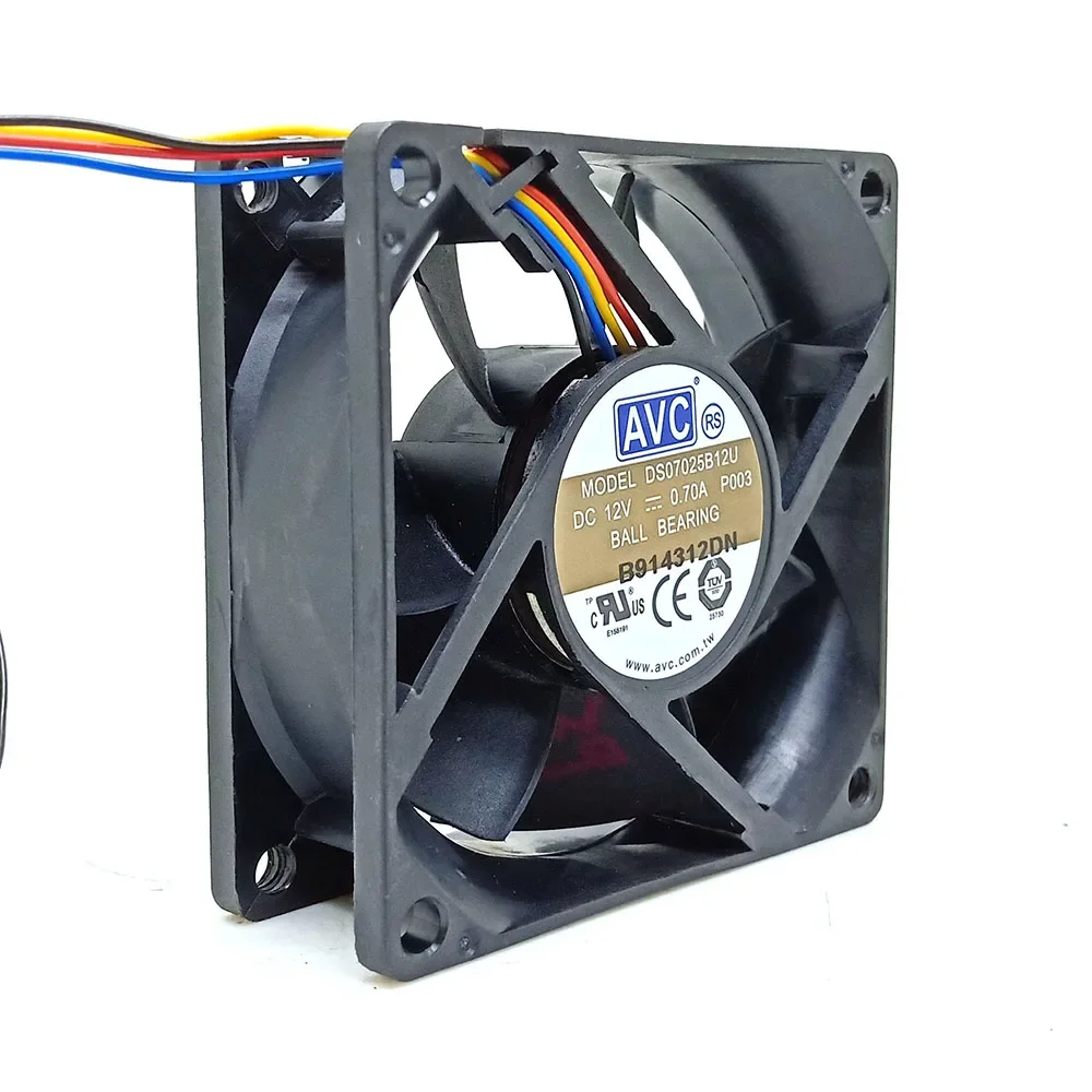 Ventilador para AVC 7025, 70x70x25mm, 70mm, DS07025B12U, Quatro Controle de Temperatura Fio, Grande Volume Air Chassis, 7cm