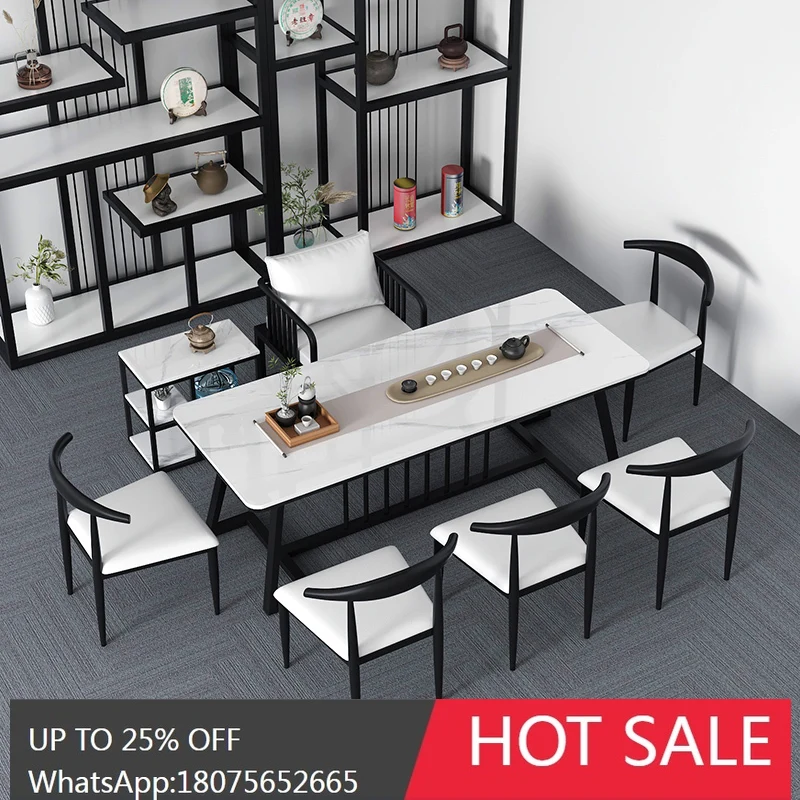 

SGF rock slab tea table and chair combination modern simple home balcony integrated table