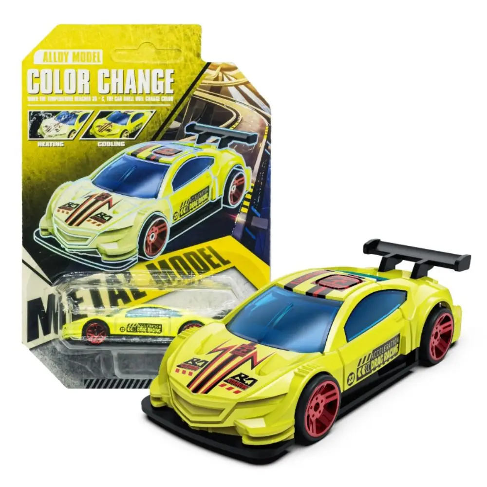 1:64 Scale Color Changing Car Temperature Sensitive Crash-Resistant Racing Car Model Alloy Vehicle Plastic Pull Back Car