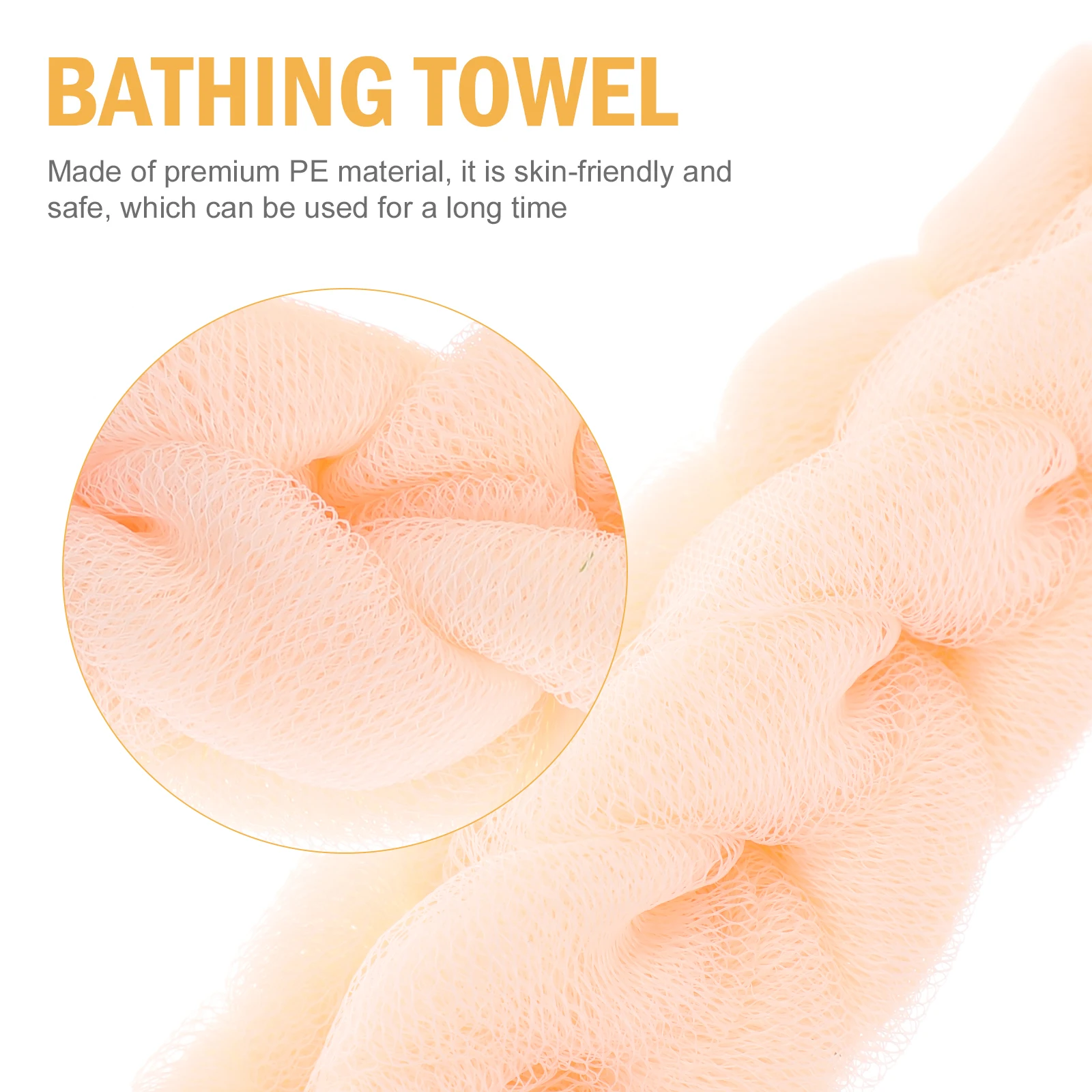 

4Pcs Long Bath Sponge Towel Washable Body Scrubber Exfoliator Shower Tool Pe Sponge Safe Environmental Protection