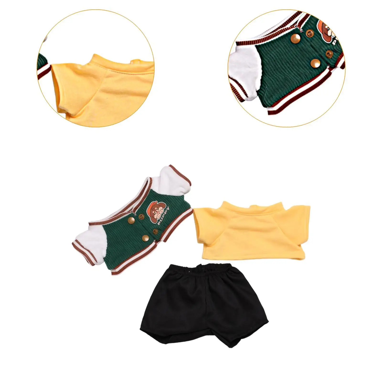 ملابس دمى قطيفة، ملابس حيوانات محشوة، DIY، فستان، موضة، سترة بأكمام قصيرة وبنطلون بدلة بيسبول لطيفة