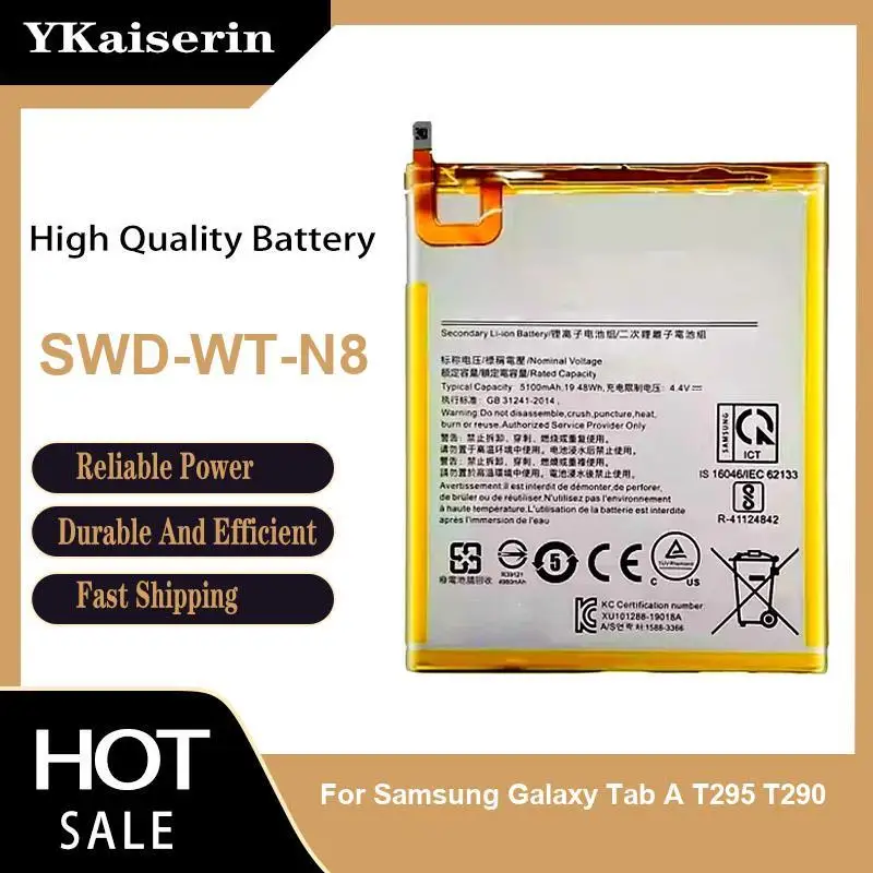 

Долговечный аккумулятор для планшета Samsung Galaxy Tab A T295 T290, 5100 мАч, надежная замена Swd-WT-N8