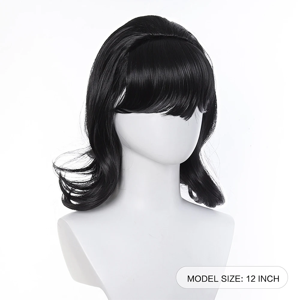 Retro Brown Wig 50S 60S 70S Ladies with Bangs Wig Halloween Costume Party Synthetic Hair view 5