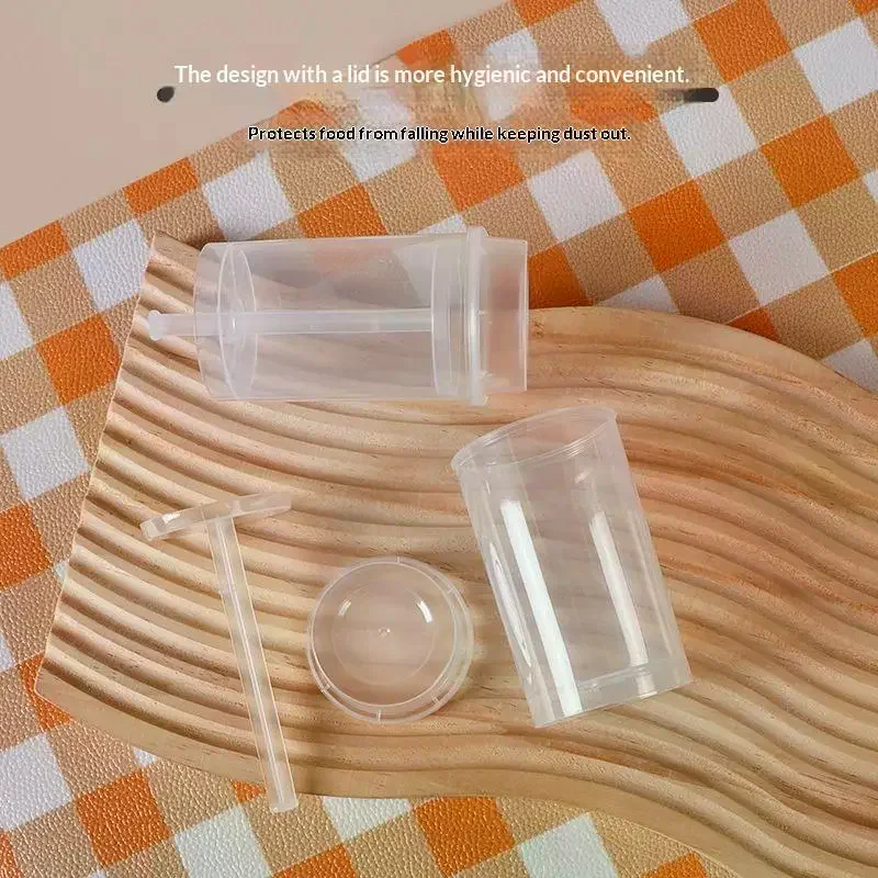 10pcs Pushable Cake Holders Diy Push Cake Mold Cylinder Shaped Cake Pusher Push Pops Plastic Containers With Lids For Kitchen view 2