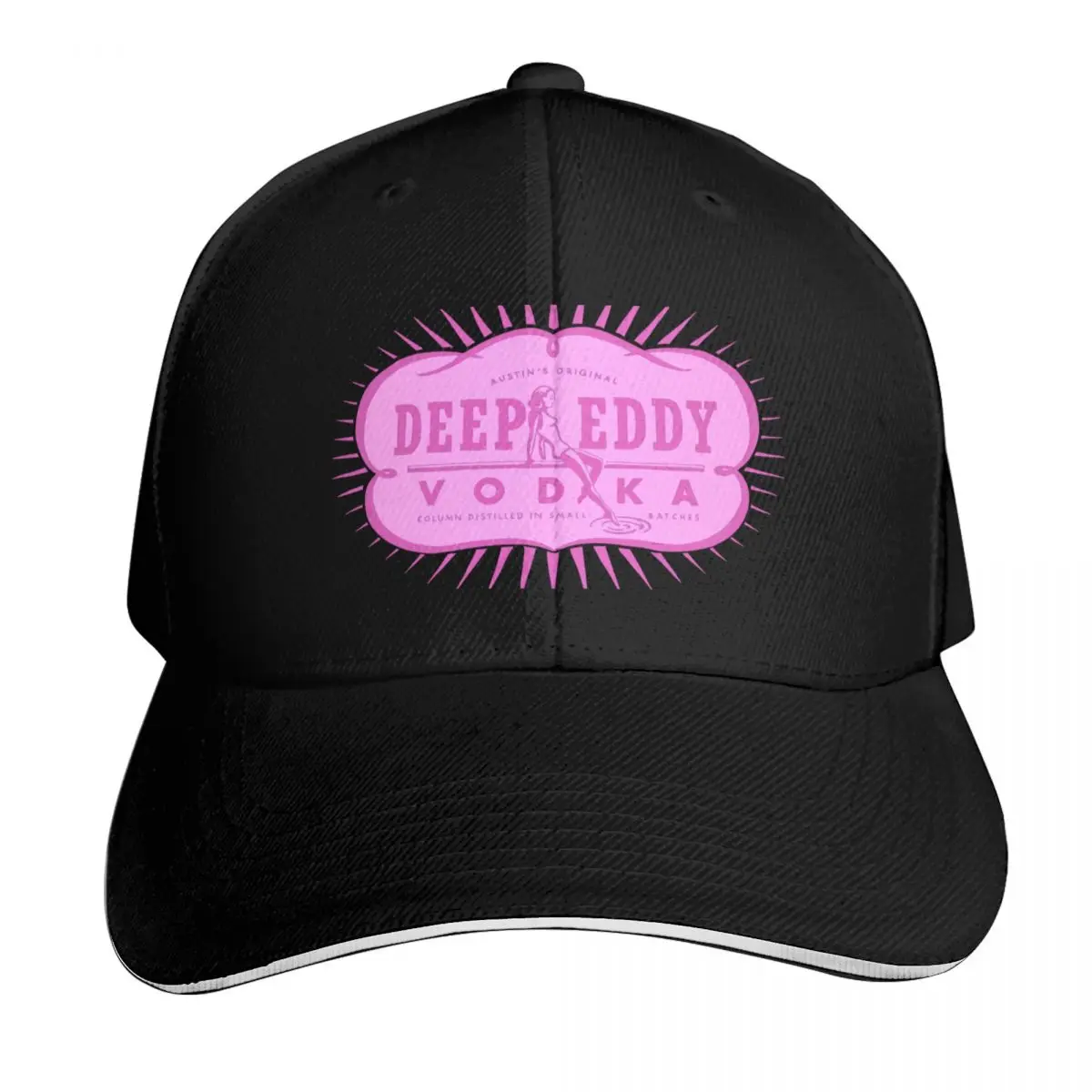 Pink Deep Eddy Vodka Logo Baseball Cap Adjustable Buckle Closure Moisture Wicking Quick Dry Curved Brim Classic Fit